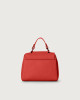 Orciani Sveva Soft Mini leather handbag with shoulder strap Grained leather Marlboro red