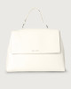 Orciani Sveva Soft large leather shoulder bag with strap Grained leather White