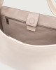 Orciani Sveva Soft Large leather shoulder bag with strap Grained leather White