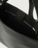 Orciani Sveva Sense Medium leather shoulder bag with shoulder strap Grained leather Black