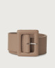 Orciani Soft high waist leather belt with covered buckle Leather Taupe