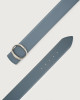 Orciani Liberty high-waist leather belt with jewel monogram buckle Denim