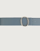 Orciani Liberty high-waist leather belt with jewel monogram buckle Denim