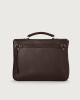 Orciani Micron leather midi briefcase with strap Ebony