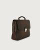 Orciani Micron Deep leather midi briefcase with strap Leather Brown