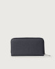 Orciani Zip around Soft leather wallet with RFID protection Grained leather Navy