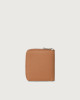 Orciani Micron small leather wallet with zip with RFID Leather Caramel