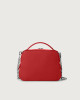 Orciani Chéri Soft leather hand mini bag with shoulder strap Grained leather Marlboro red