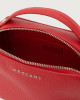 Orciani Chéri Soft leather hand mini bag with shoulder strap Grained leather Marlboro red
