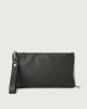 Orciani Micron leather pouch with wristband Leather Black