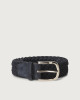 Orciani Ribbon braided wool stretch belt Wool Blue