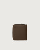 Orciani Micron small leather wallet with zip with RFID Brown