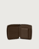 Orciani Micron small leather wallet with zip with RFID Brown