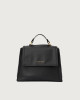 Orciani Sveva Nappa Small leather handbag with strap Nappa leather black
