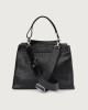 Orciani Sveva Cocco Medium embossed leather shoulder bag Embossed leather, Nappa leather black