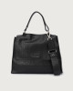 Orciani Sveva Cocco Medium embossed leather shoulder bag Embossed leather, Nappa leather black