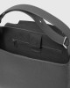 Orciani Sveva Soft Large leather shoulder bag with strap Grained leather Black