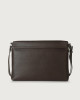 Orciani Chevrette leather messenger bag Leather Chocolate