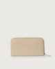 Orciani Zip around Soft large leather wallet Grained leather Ivory