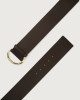 Orciani Bull high waist leather belt with brass buckle Leather Chocolate