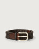 Orciani Cusp leather and cotton belt Leather Chocolate