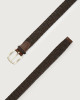 Orciani Cusp leather and cotton belt Leather Chocolate
