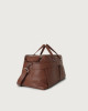 Orciani Micron leather duffle bag with shoulder strap Grained leather Cognac