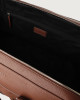 Orciani Micron leather duffle bag with shoulder strap Grained leather Cognac