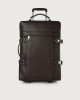 Orciani Micron leather two wheels trolley Grained leather Ebony