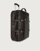 Orciani Micron leather two wheels trolley Grained leather Ebony