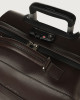 Orciani Micron leather two wheels trolley Grained leather Ebony