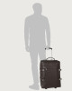 Orciani Micron leather two wheels trolley Grained leather Ebony