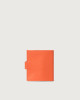 Orciani Micron leather coin purse Grained leather Orange