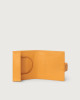 Orciani Micron leather coin purse Grained leather Ocher