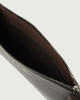 Orciani Micron large leather pouch with wristband Grained leather Ebony