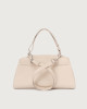 Orciani Sveva Longuette Soft leather handbag with strap Grained leather Ivory