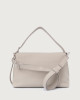Orciani Nana Soft leather shoulder bag with strap Grained leather Clay