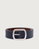 Orciani Dollaro Double leather belt 3,5 cm Grained leather navy+brown