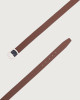 Orciani Dollaro Double leather belt 3,5 cm Grained leather navy+brown