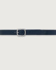 Orciani Dollaro Double leather belt 3,5 cm Grained leather navy+brown