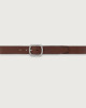 Orciani Dollaro Double leather belt 3,5 cm Grained leather navy+brown