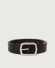 Orciani Dollaro Double leather belt 3 cm Black+Chocolate