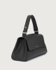 Orciani Sveva Longuette Soft leather handbag with strap Grained leather Black