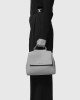 Orciani Sveva Soft Small leather handbag with shoulder strap Grained leather Black