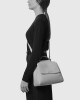 Orciani Sveva Soft Small leather handbag with shoulder strap Grained leather Black