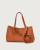 Orciani Tata Nappa Woven leather tote bag Leather Amber
