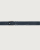 Orciani Micron dollar leather belt 3,5 cm Grained leather Navy
