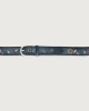 Orciani Soapy Spring suede belt 3,5 cm Leather & fabric Blue