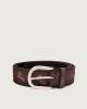 Orciani Soapy Spring suede belt 3,5 cm Leather & fabric Chocolate