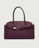 Orciani Aura Soft Large grained leather shoulder bag with strap Grained leather Bordeaux